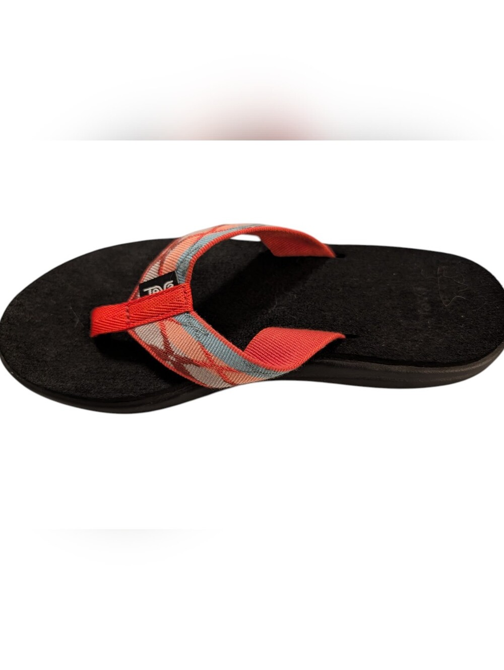 Teva Voya Flip Flop Sandals Womens 6 Orange Geometric Pattern Straps Like New - Picture 5 of 9